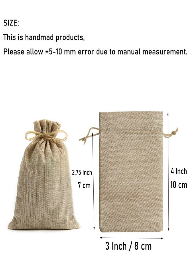 Tendwarm 20 Pcs 3x4 Inch Mini Size Burlap Gift Bags with Drawstring Linen Jewelry Bag for Wedding Party Favors - Image 2